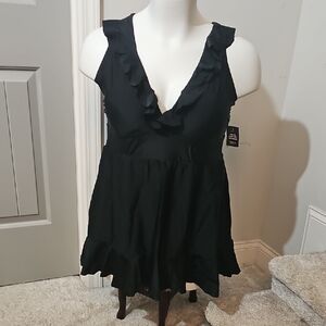Torrid Black Ruffle Babydoll Swim Dress- Size 3